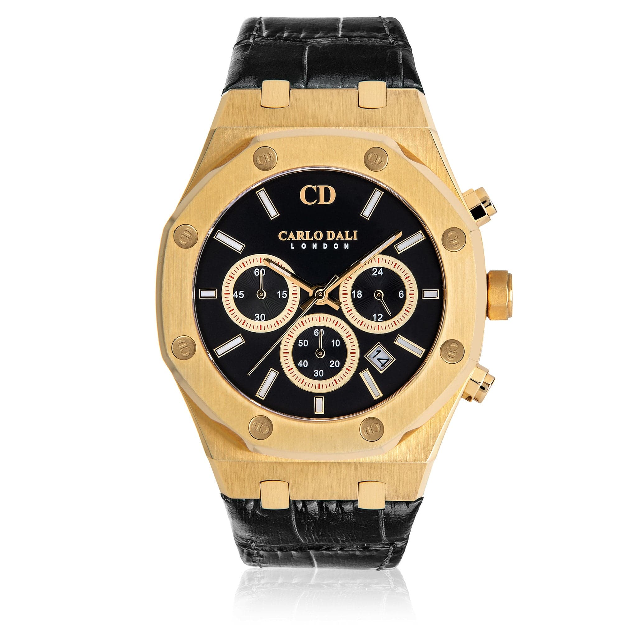 Chronograph Leather Black Watch thumbnail 2
