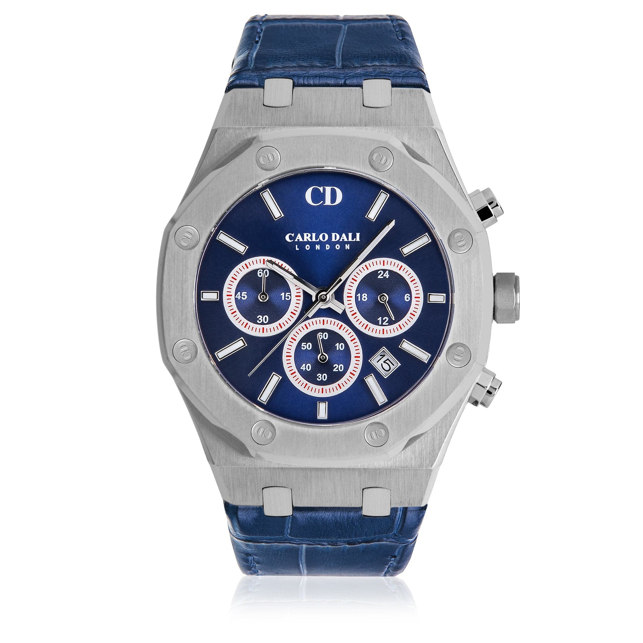 Chronograph Leather Blue Watch thumbnail 2