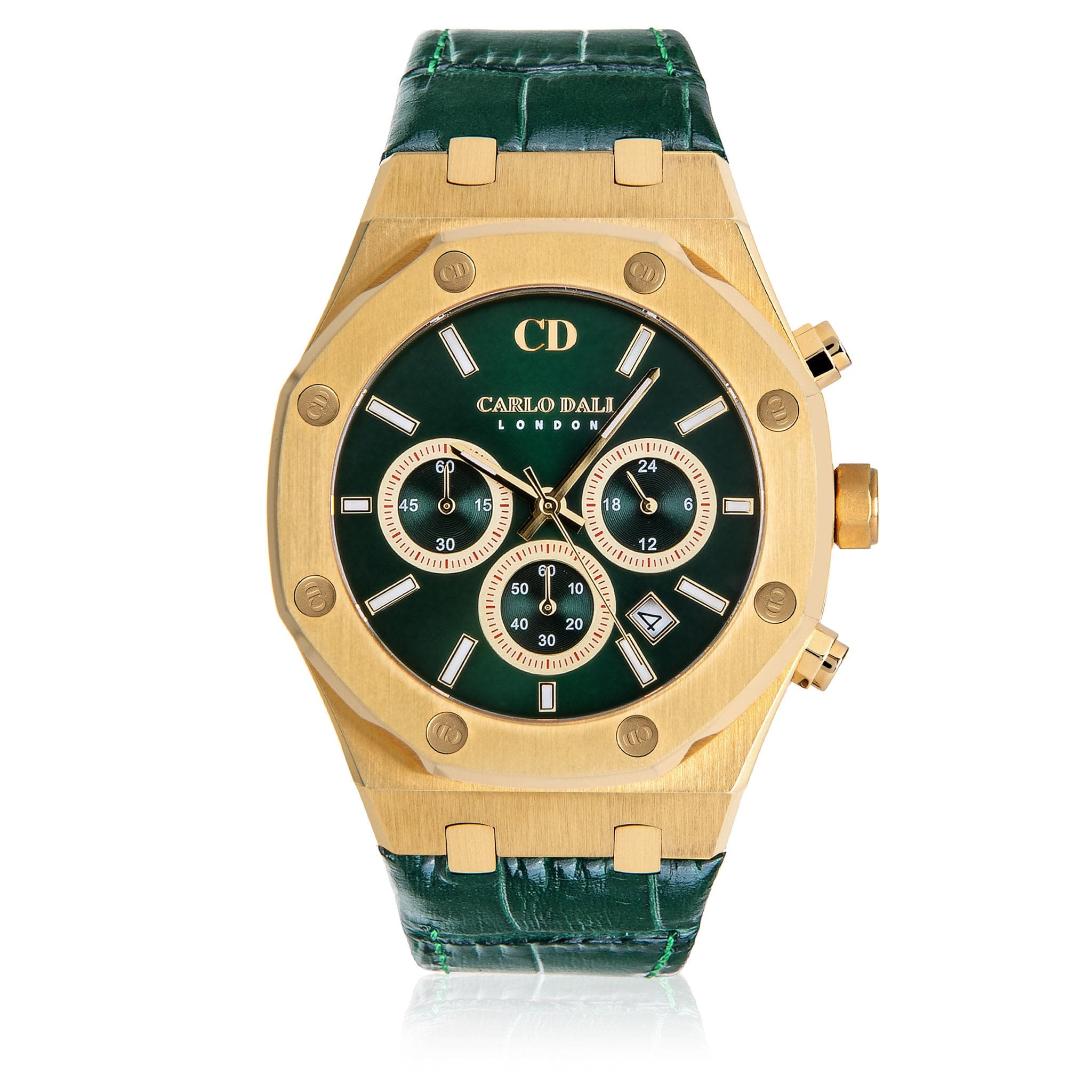 Chronograph Leather Green Watch thumbnail 2