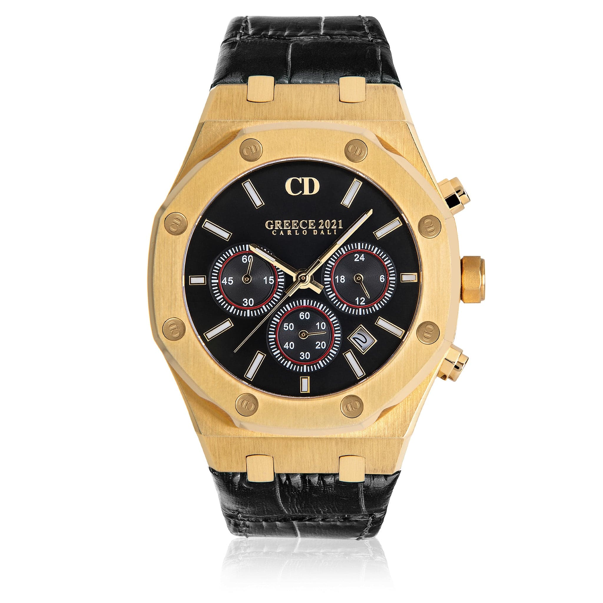 GREECE 2021 Chronograph Leather Black Limited Watch thumbnail 2