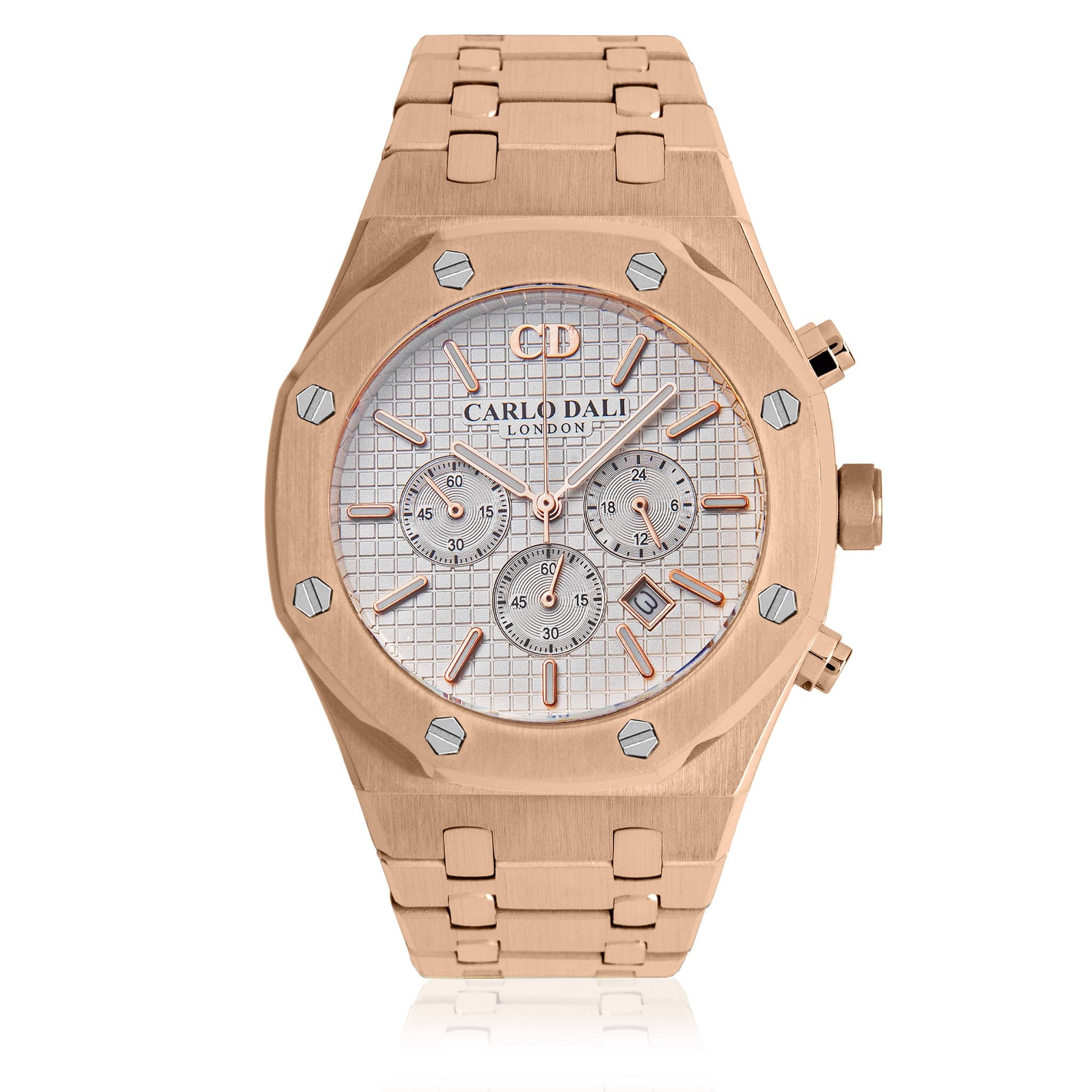 Royal Chronograph Rose Gold White Watch