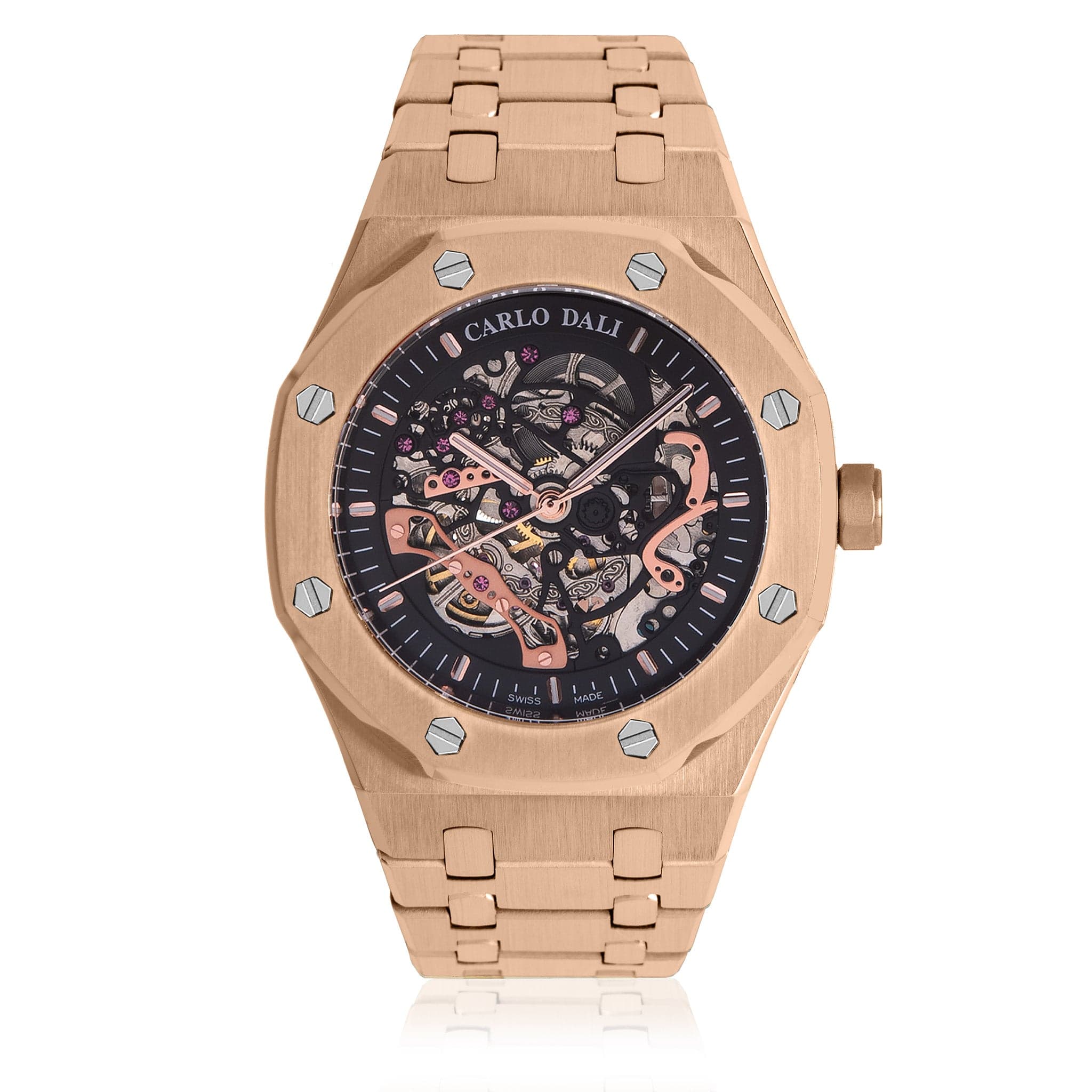 Tourbillon Skeleton Rose Gold & Black watch 1